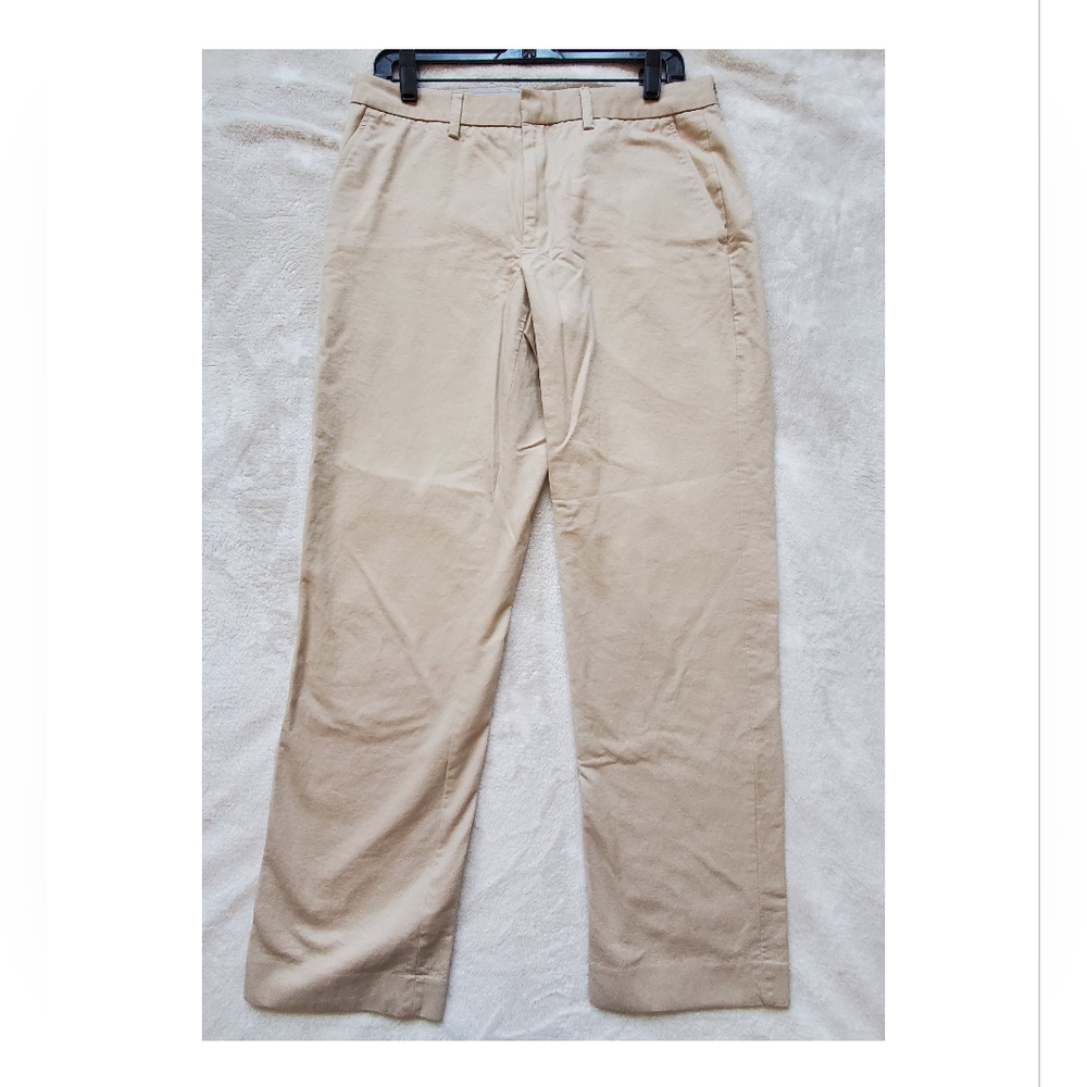 J crew chinos trousers beige flat front cotton size 32x32 - Picture 1 of 8